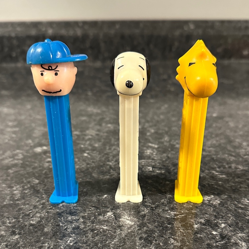PEZ Peanuts Charlie Brown, Snoopy & Woodstock Dispensers Vintage
